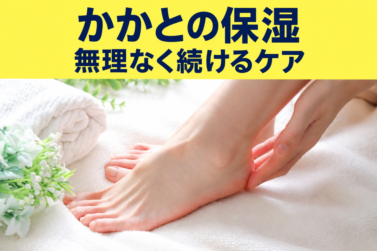 かかとの保湿、無理なく続けるケア。暮らしに合う足の手入れを案内するアイキャッチ