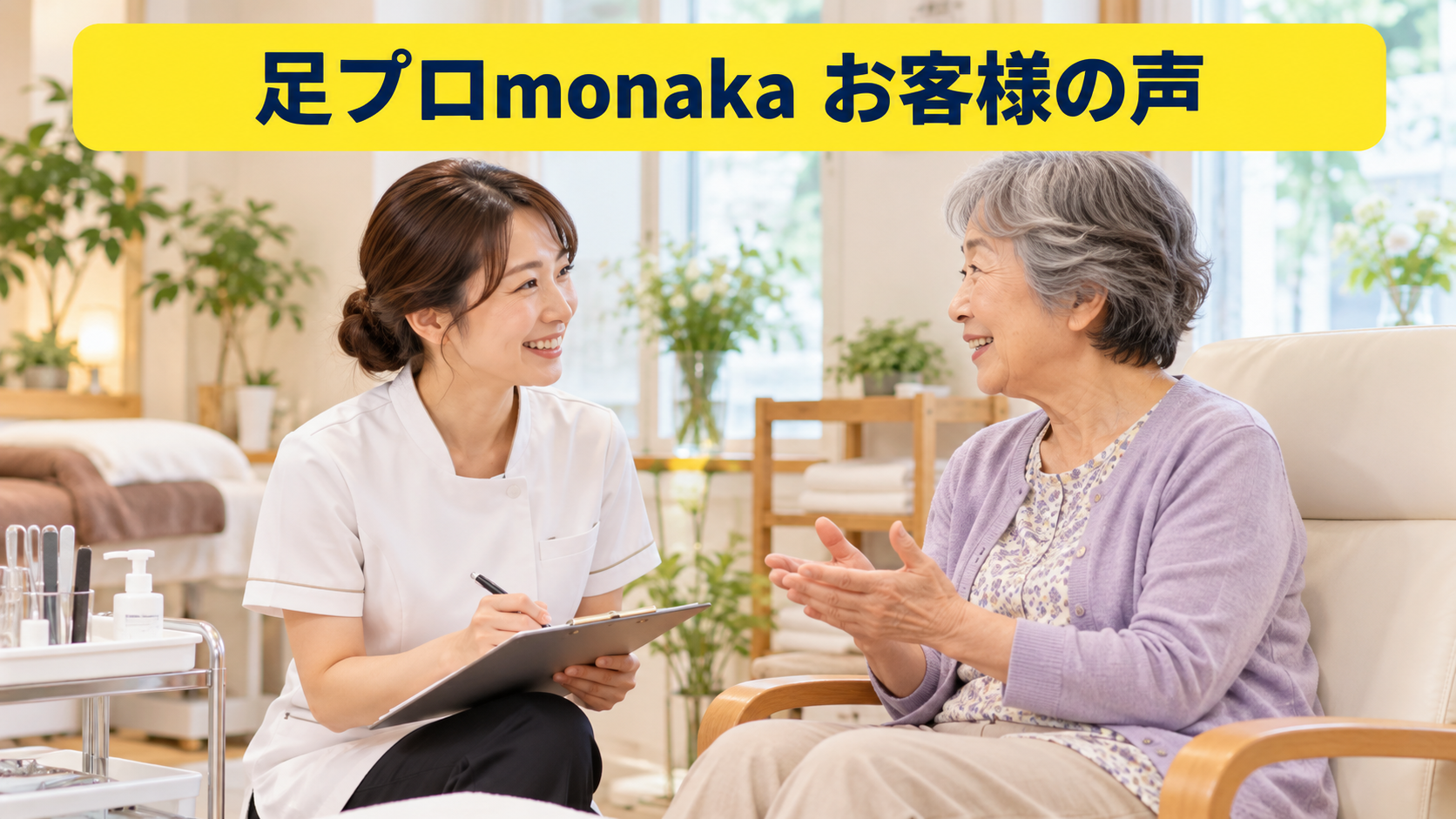 足プロmonakaのお客様の声を紹介するイメージ画像